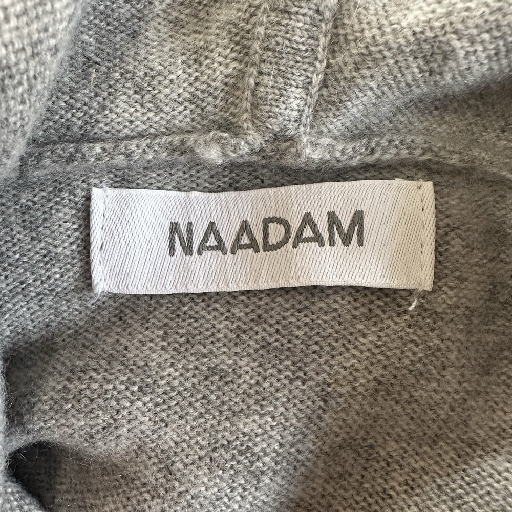 NAADAM Wool Cashmere High Low High Neck Hoodie Heather‎ Gray Women's Size Small - Picture 4 of 5